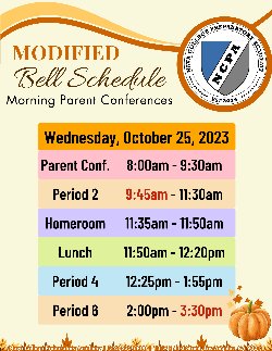 parent conferences modified bell schedule